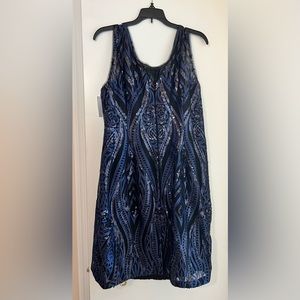 Calvin Klein sequin dress, Size 16, Navy Blue
